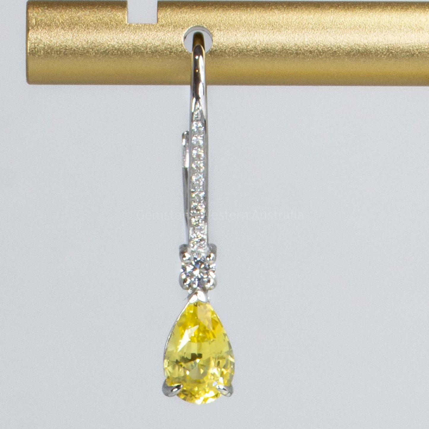 Natural Unheated Yellow Sapphire Dangle Earrings Yellow Sapphire Diamond Earrings