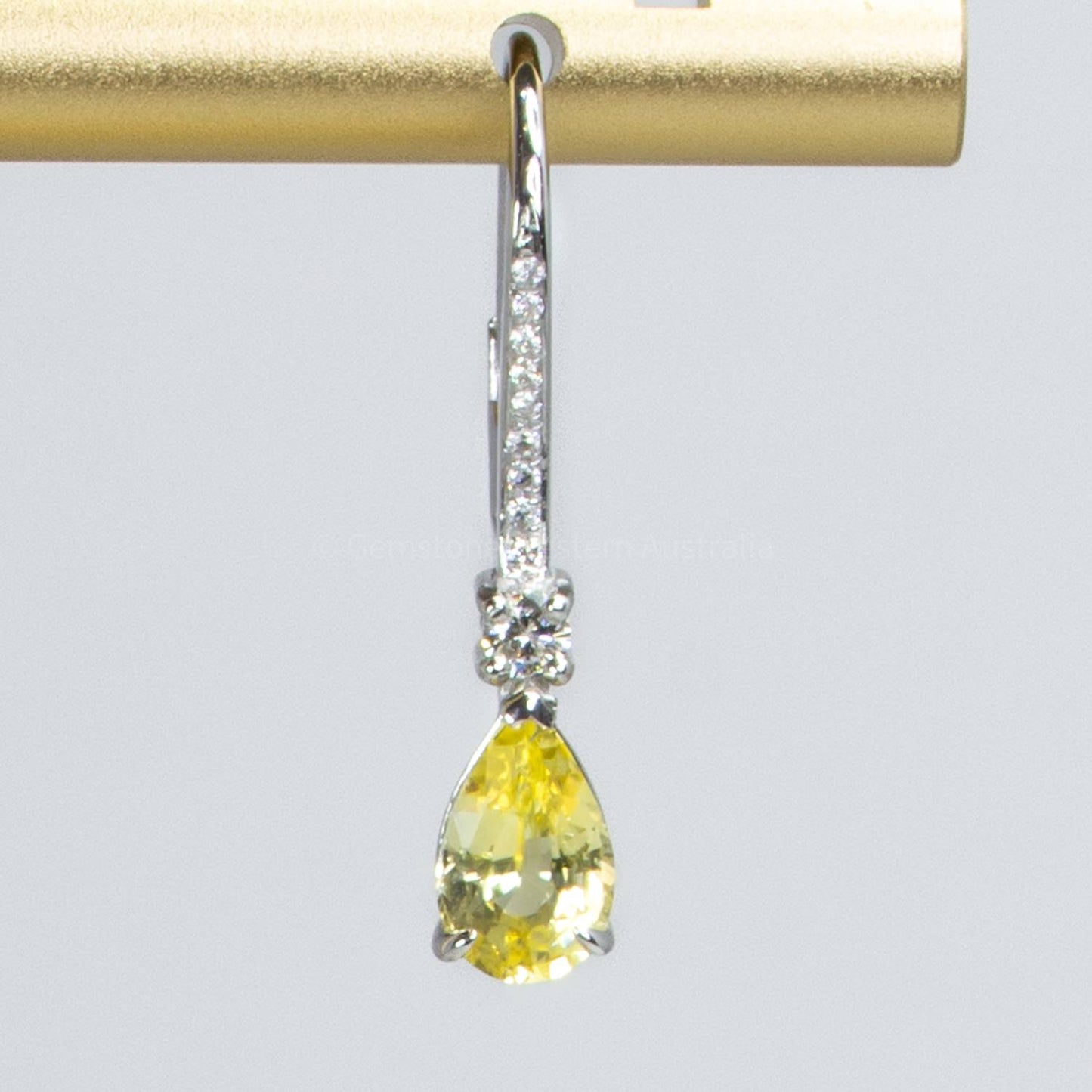 Natural Unheated Yellow Sapphire Dangle Earrings Yellow Sapphire Diamond Earrings