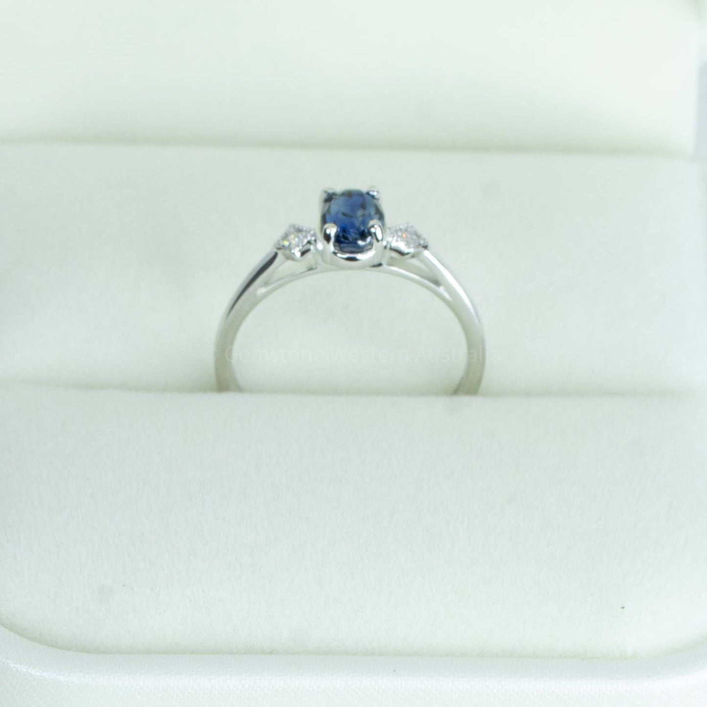Unheated Teal Sapphire Ring Oval Teal Sapphire and Diamonds Ring