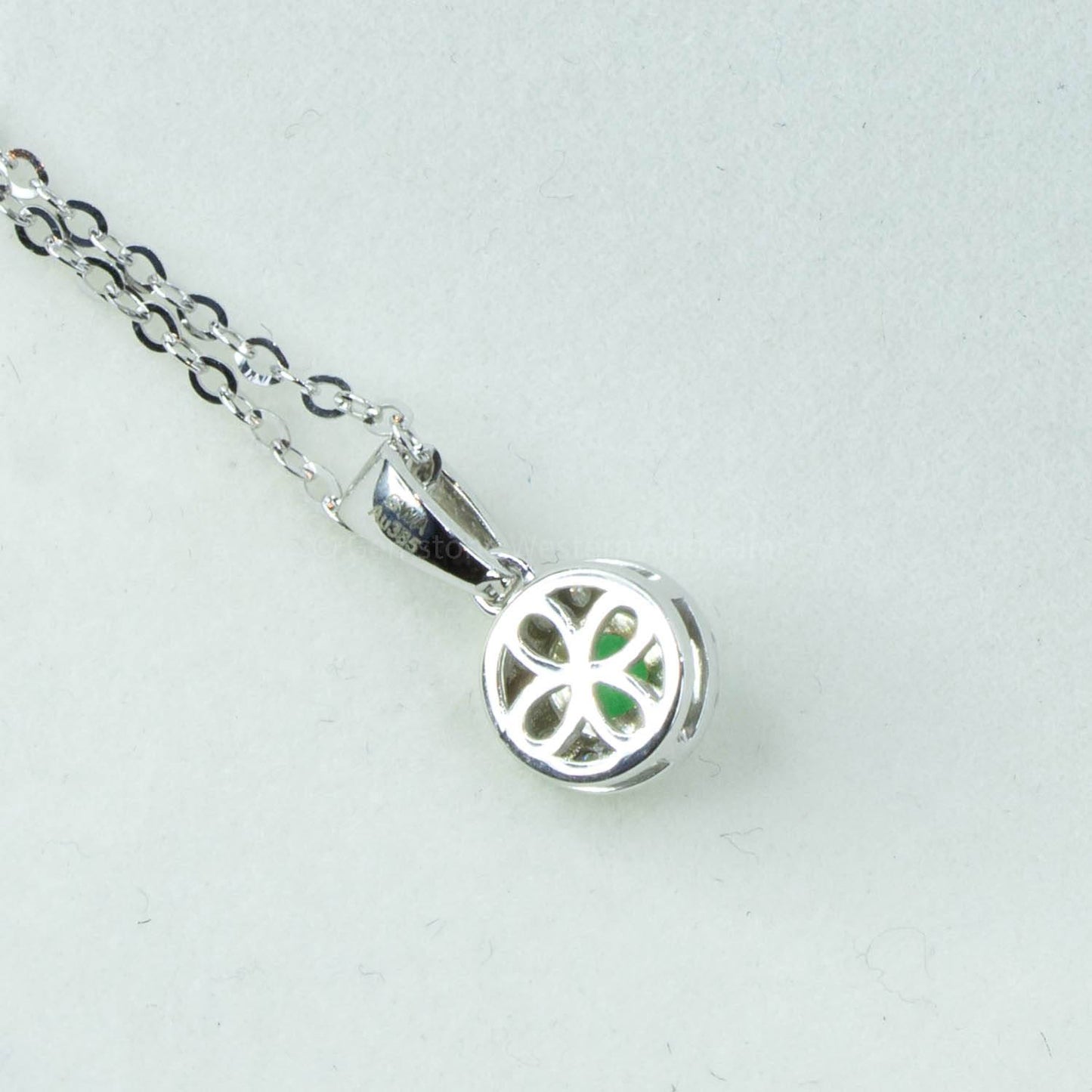 Natural Round Colombian Emerald Halo Pendant