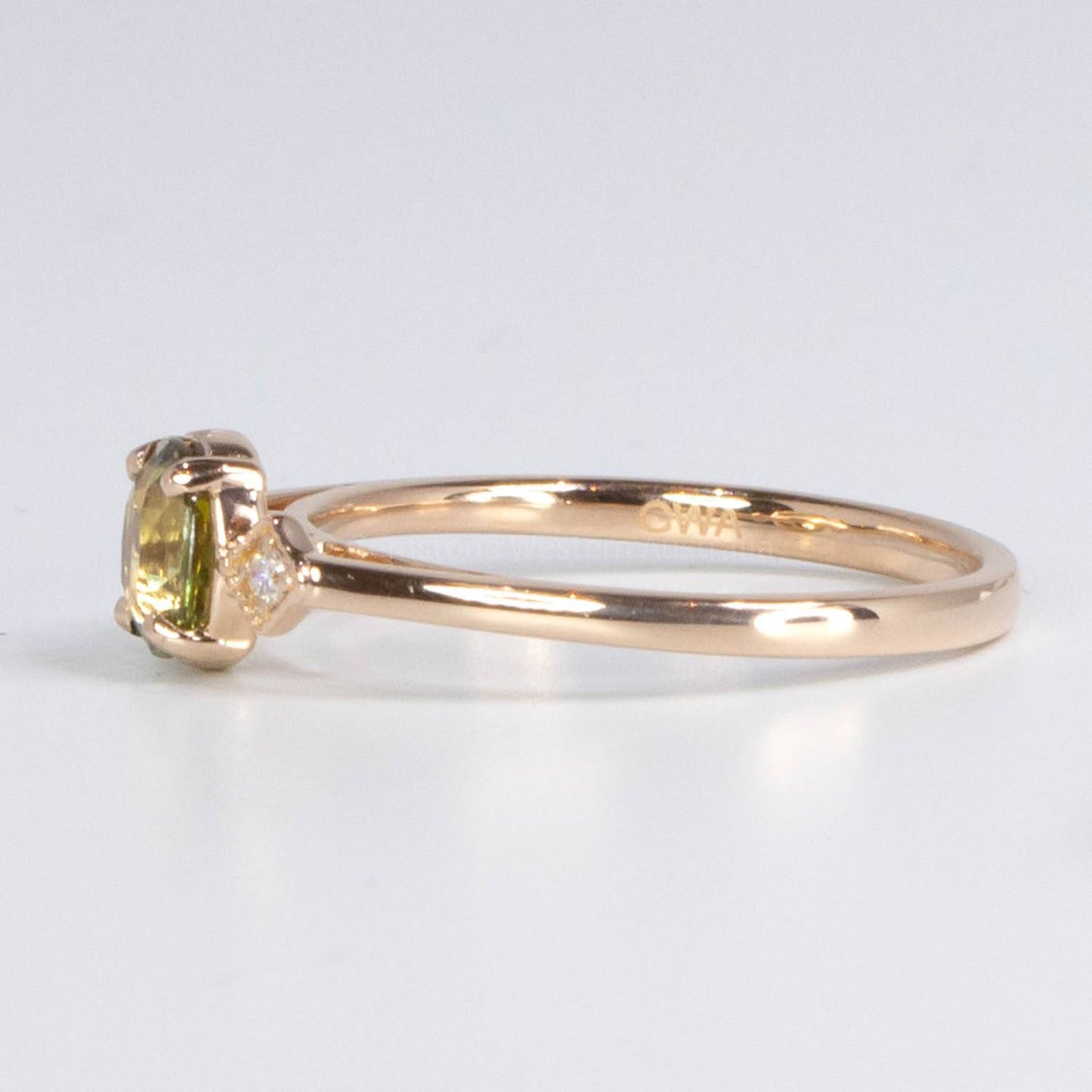 Natural Alexandrite and Diamonds Ring Three Stone Alexandrite Ring
