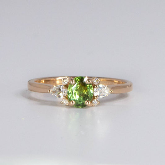 1.02 carats Natural Alexandrite and Diamonds Ring Seven Stone Alexandrite Ring