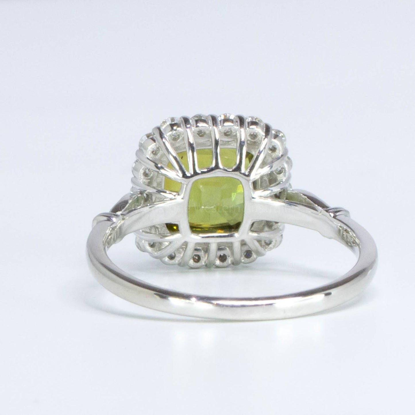 Alexandrite Diamond Halo Ring in Platinum 3.60ct Alexandrite