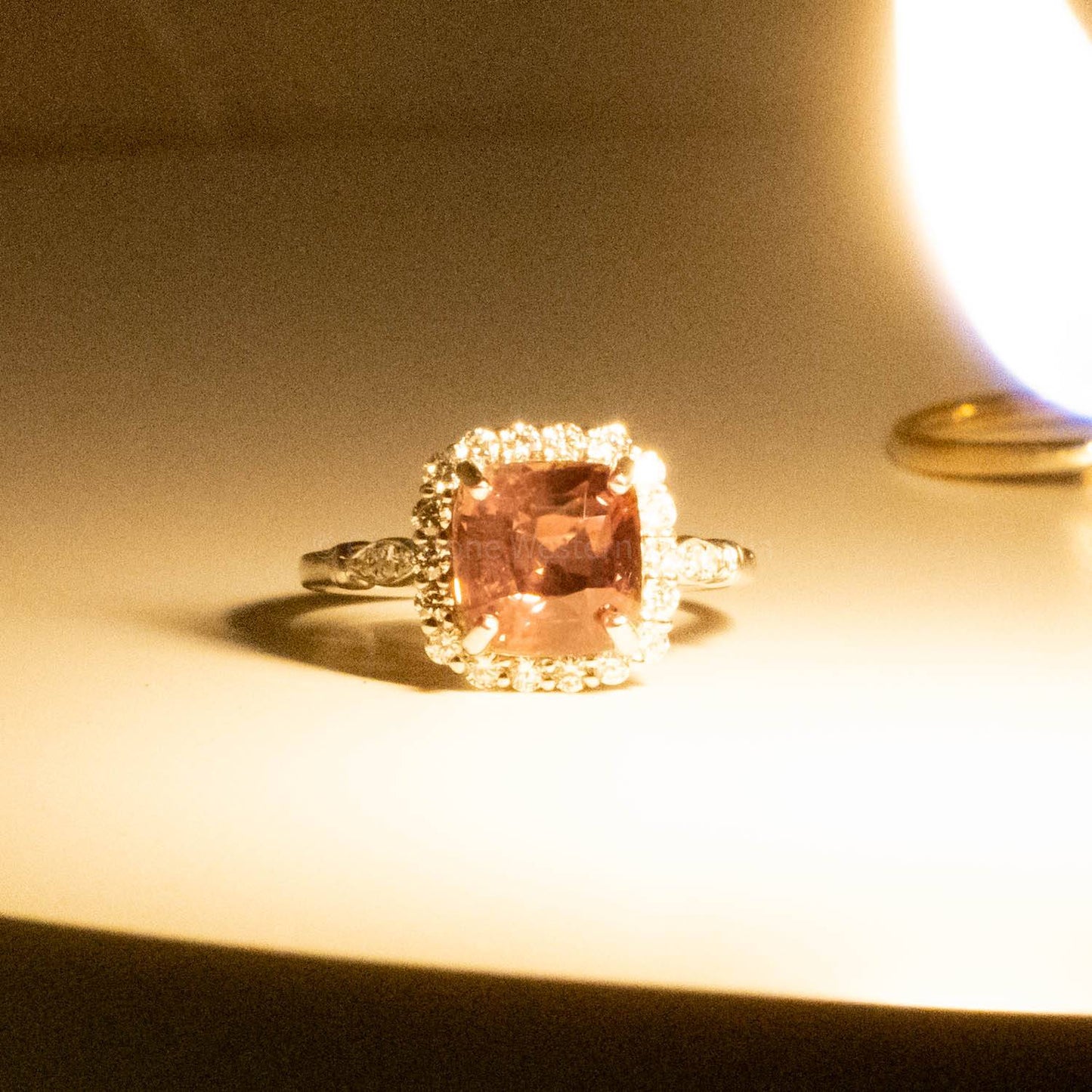 Alexandrite Diamond Halo Ring in Platinum 3.60ct Alexandrite