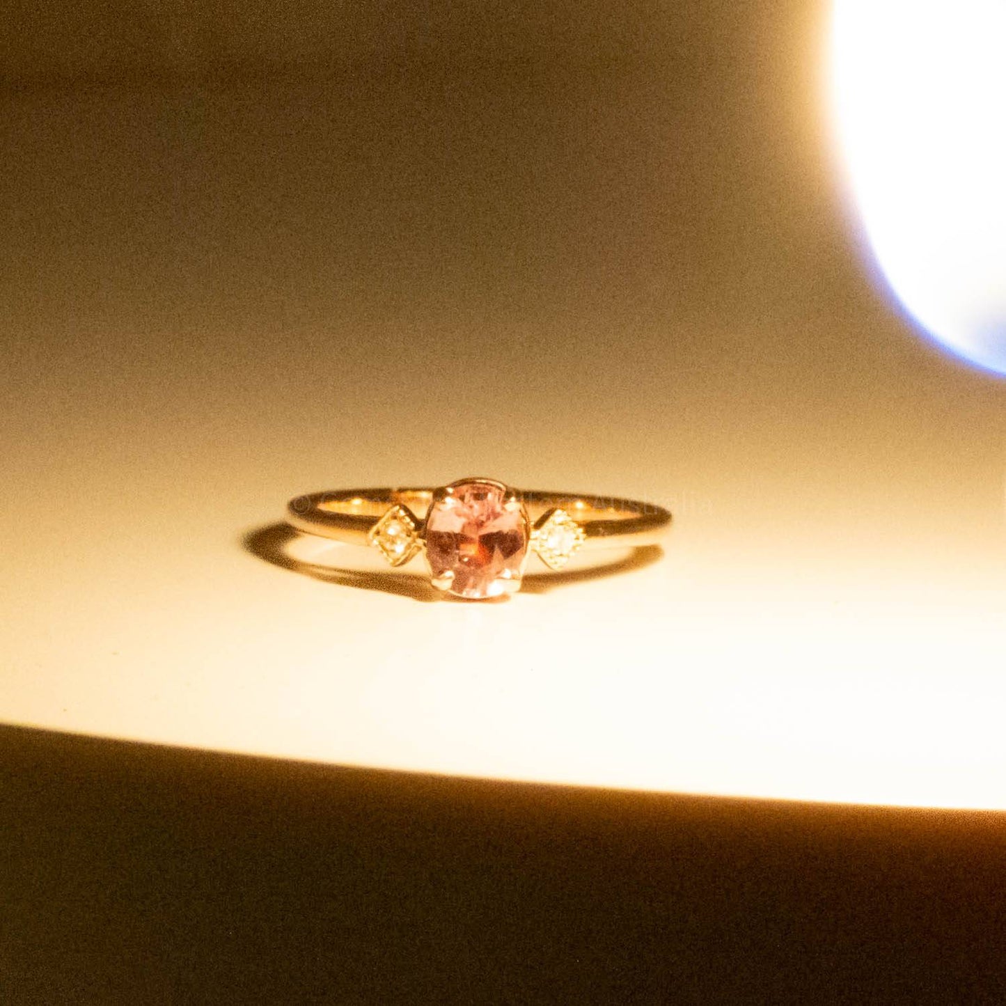 Natural Alexandrite and Diamonds Ring Three Stone Alexandrite Ring