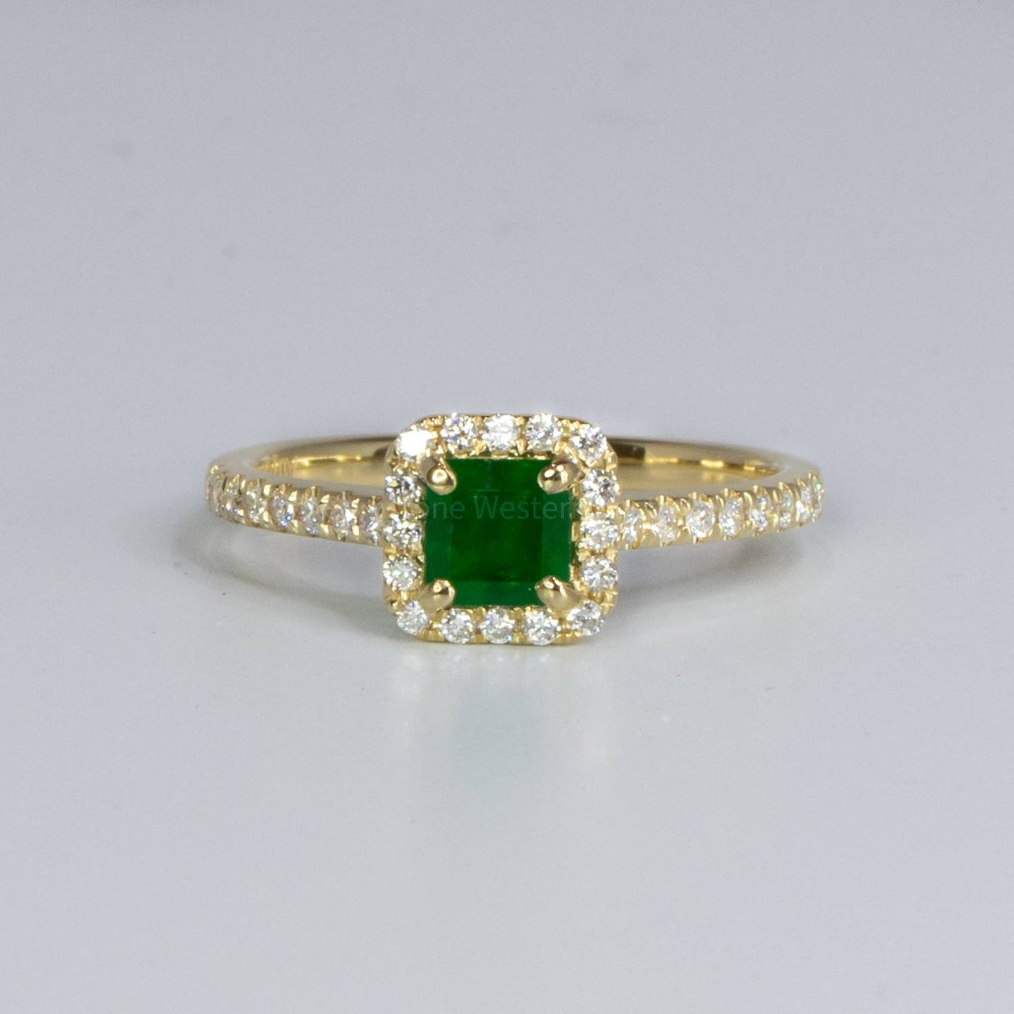 Natural Emerald and Diamonds Ring Colombian Emerald