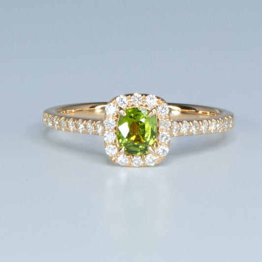 Rare Alexandrite Halo Ring, Natural Alexandrite Diamonds Ring