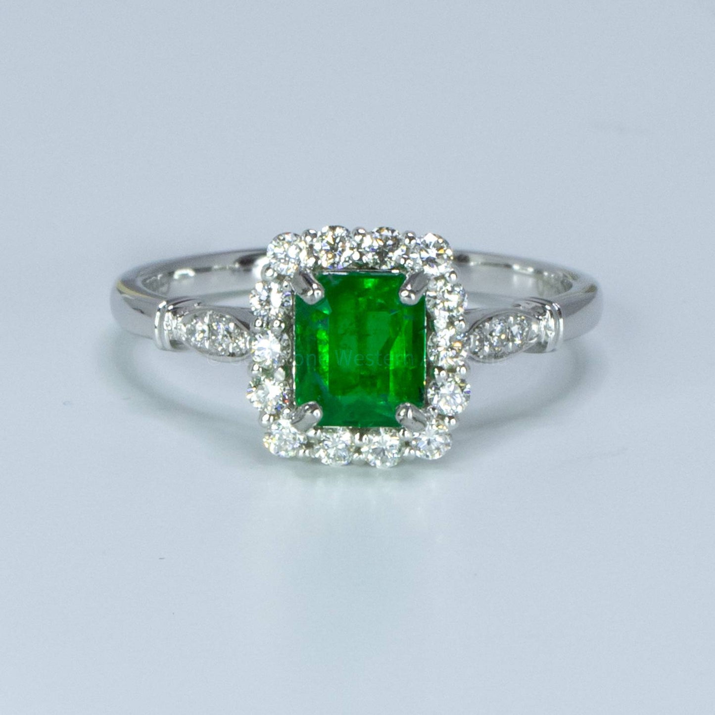 TCW 1.05 Emerald Cut Emerald Ring in Platinum Colombian Emerald