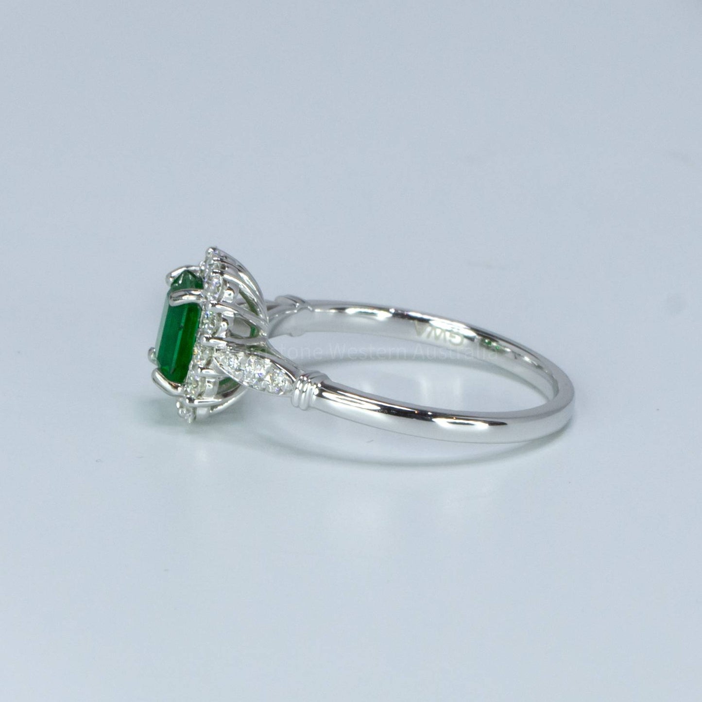 TCW 1.05 Emerald Cut Emerald Ring in Platinum Colombian Emerald