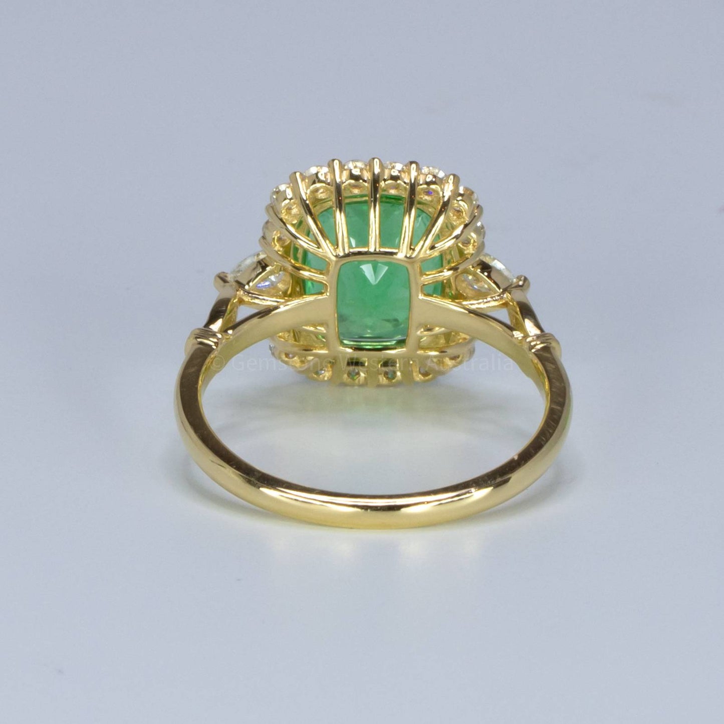 3.55ct Cushion Colombian Emerald Statement Ring