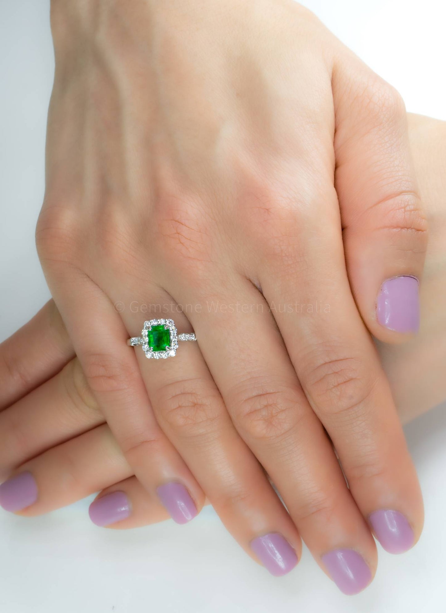 TCW 1.05 Emerald Cut Emerald Ring in Platinum Colombian Emerald