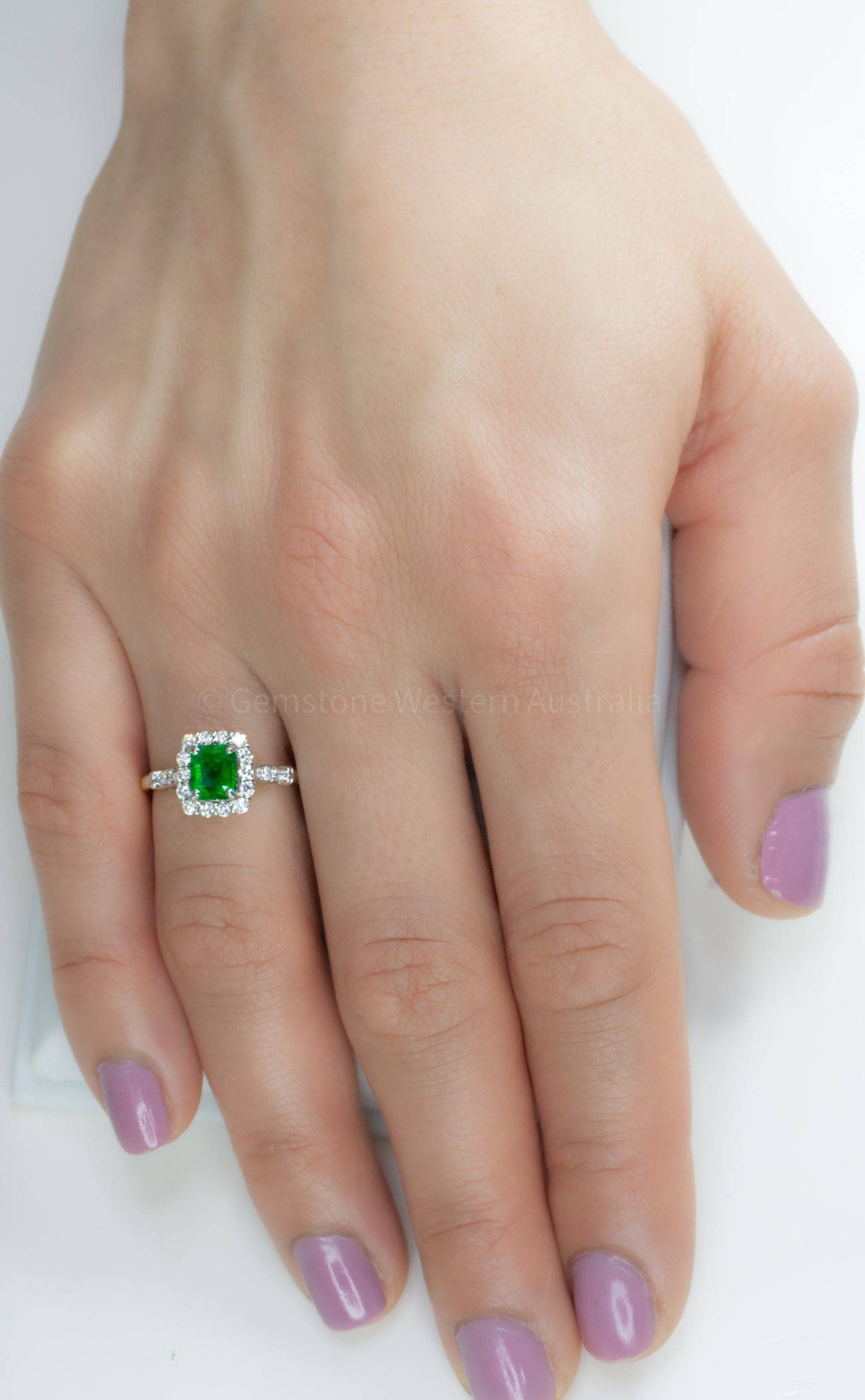 TCW 1.05 Emerald Cut Emerald Ring in Platinum Colombian Emerald
