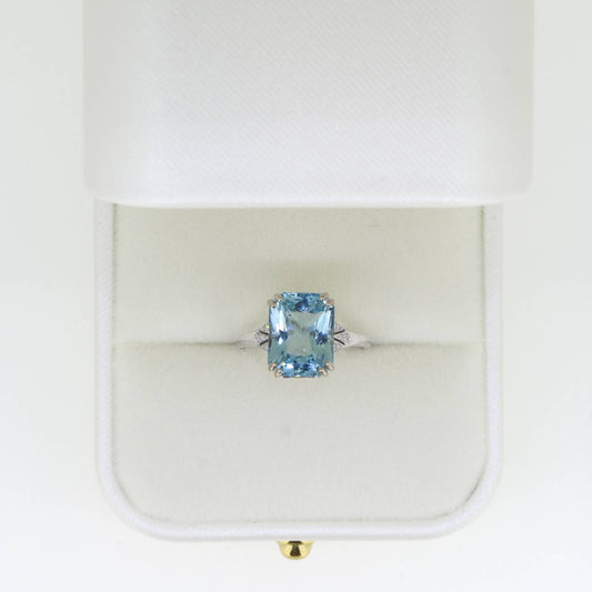 5.50ct Natural Aquamarine Ring in 18K White Gold