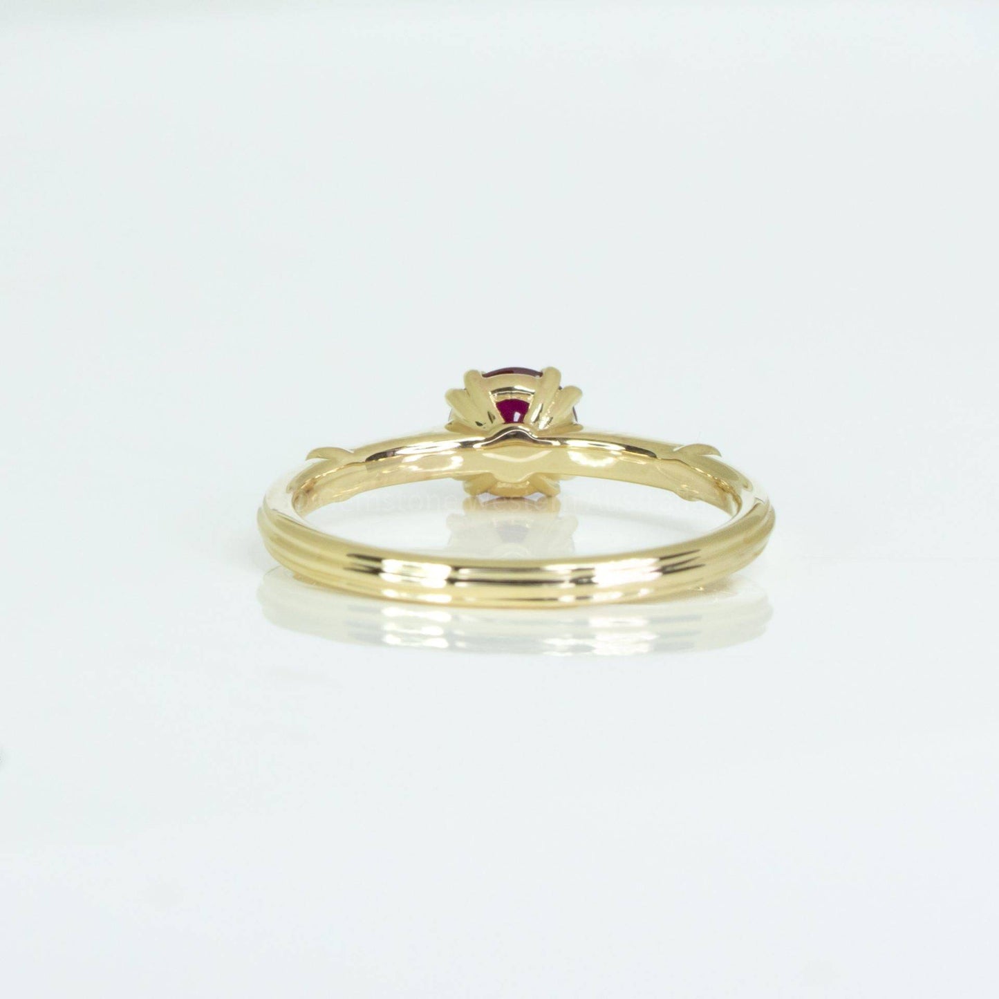 Natural Ruby and Diamonds Ring Round Ruby and Diamond Ring