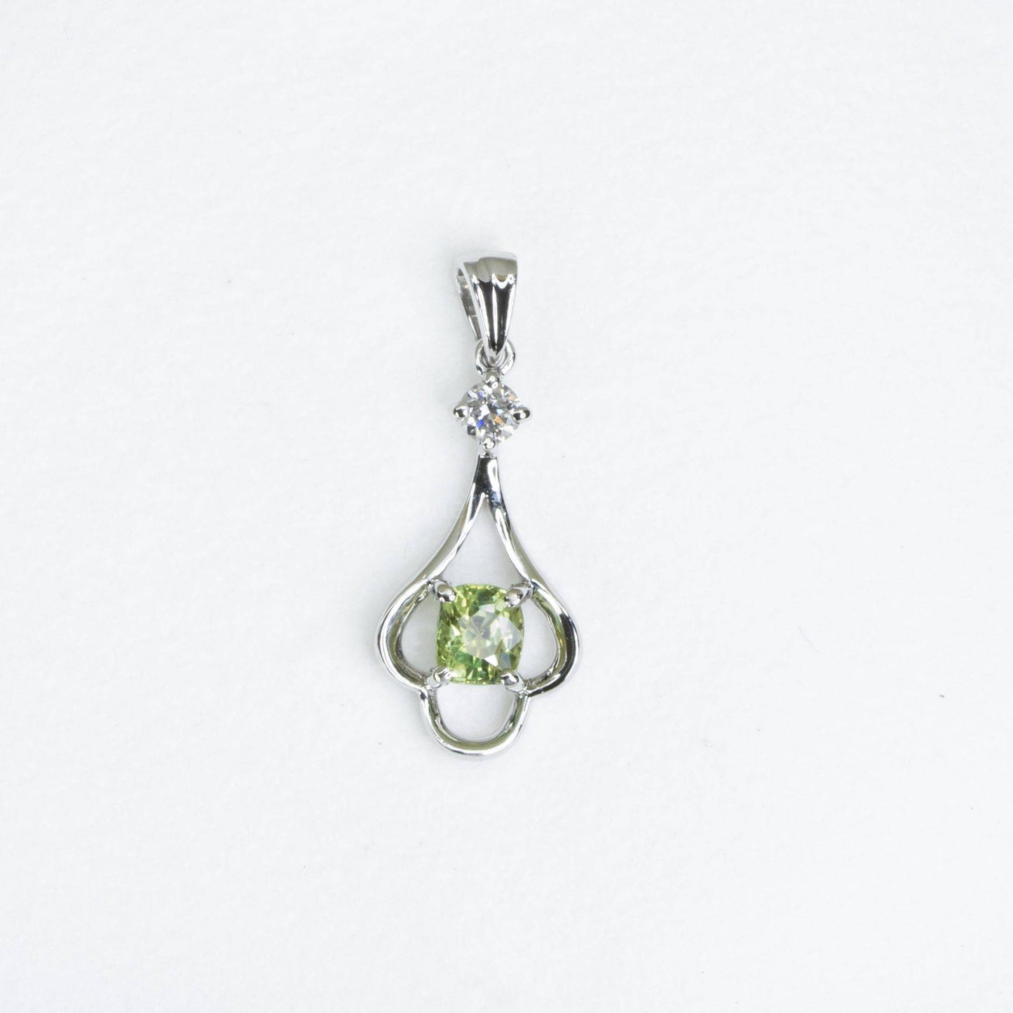 Natural Alexandrite Pendant Necklace in 18K White Gold