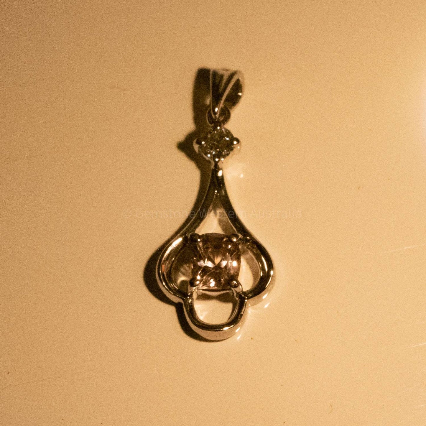 Natural Alexandrite Pendant Necklace in 18K White Gold