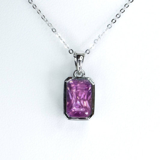 3.10ct unheated Violet Sapphire Pendant in 950 Platinum