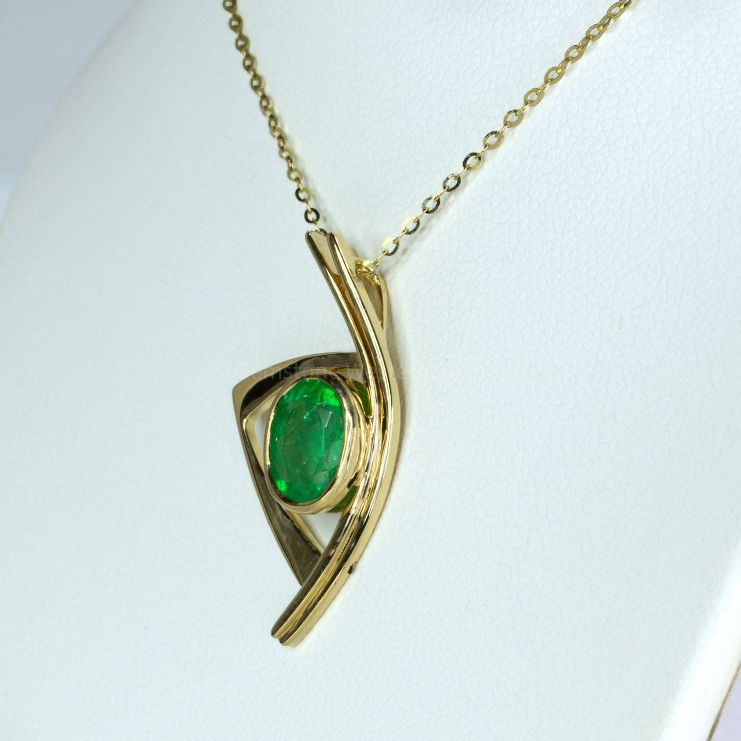 1.58ct Green Emerald Pendant Natural Colombian Emerald