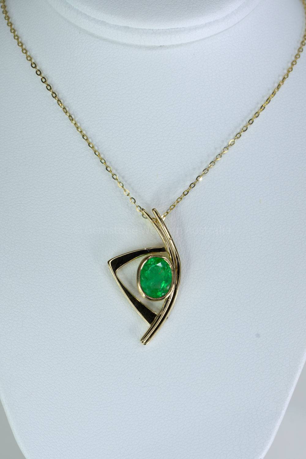 1.58ct Green Emerald Pendant Natural Colombian Emerald