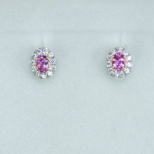 Pink Sapphire Earrings | Pink Sapphire Studs
