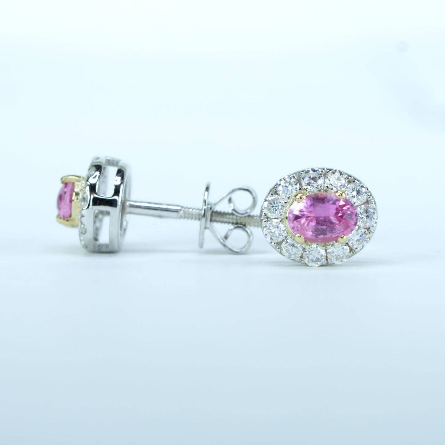 Pink Sapphire Earrings | Pink Sapphire Studs