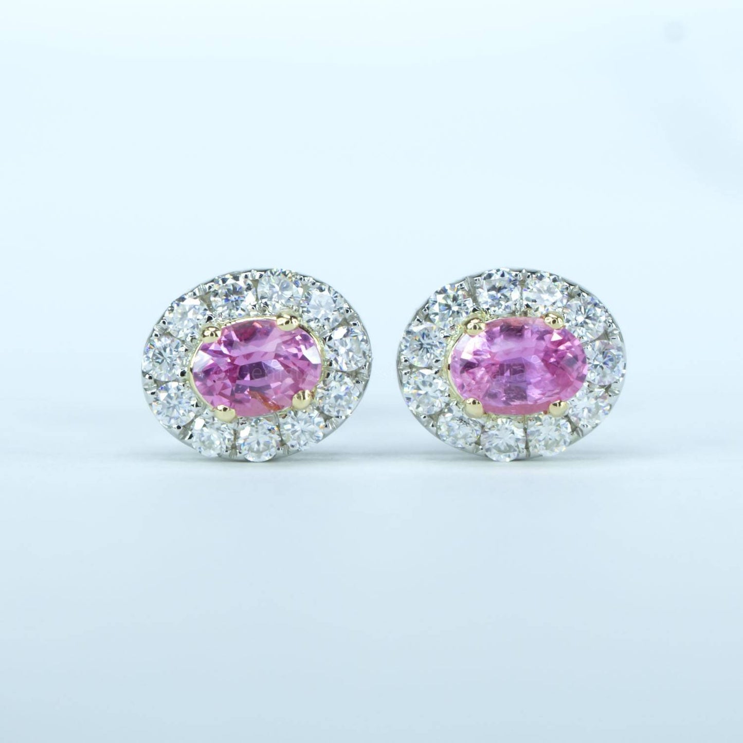 Pink Sapphire Earrings | Pink Sapphire Studs