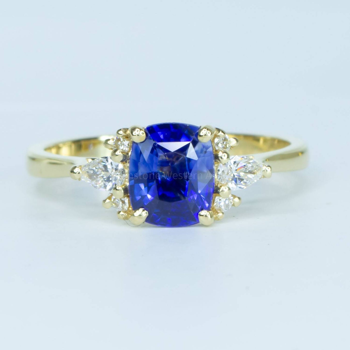 1.5ct Natural Blue Sapphire and Diamonds Ring