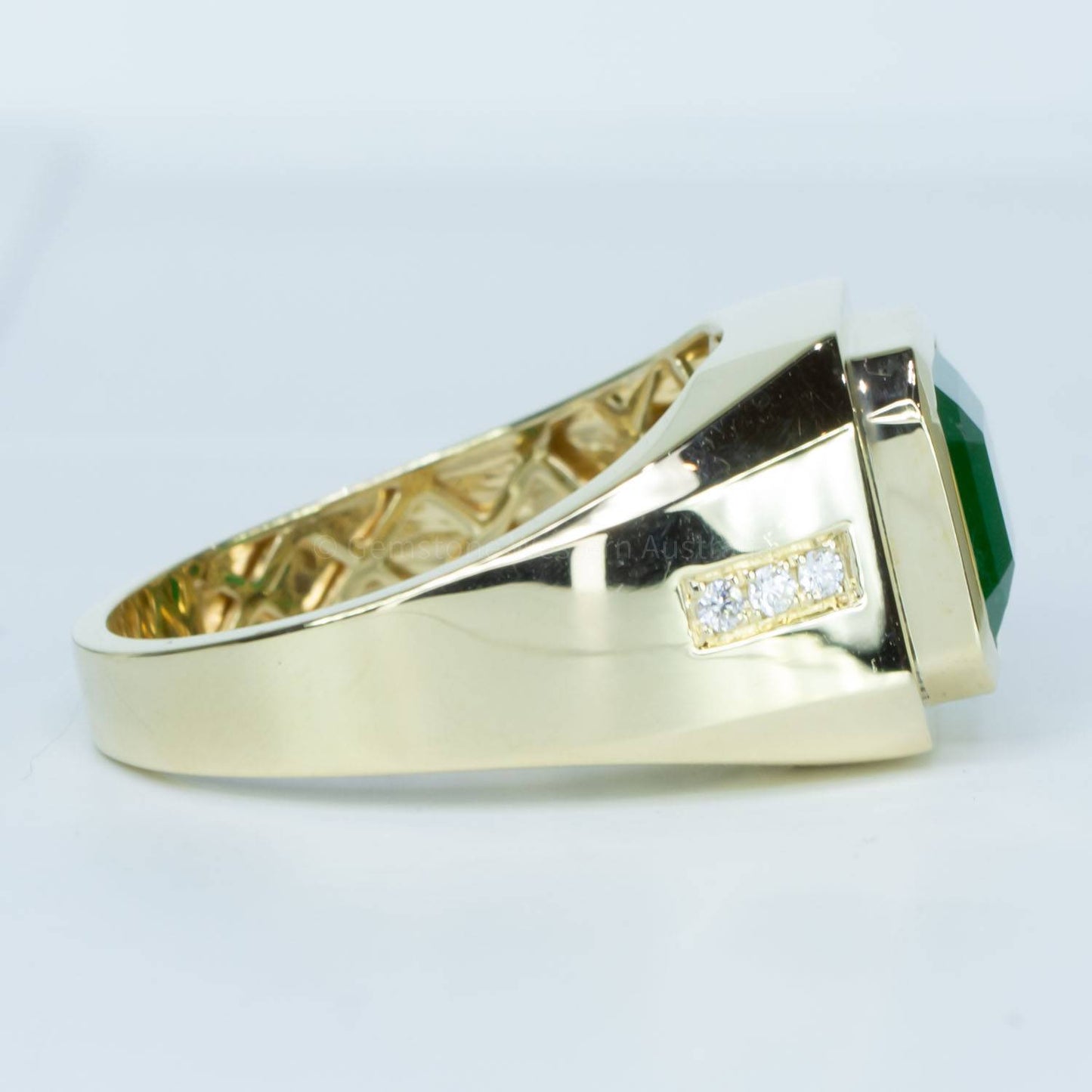 3.9ct Natural Emerald Men's Ring