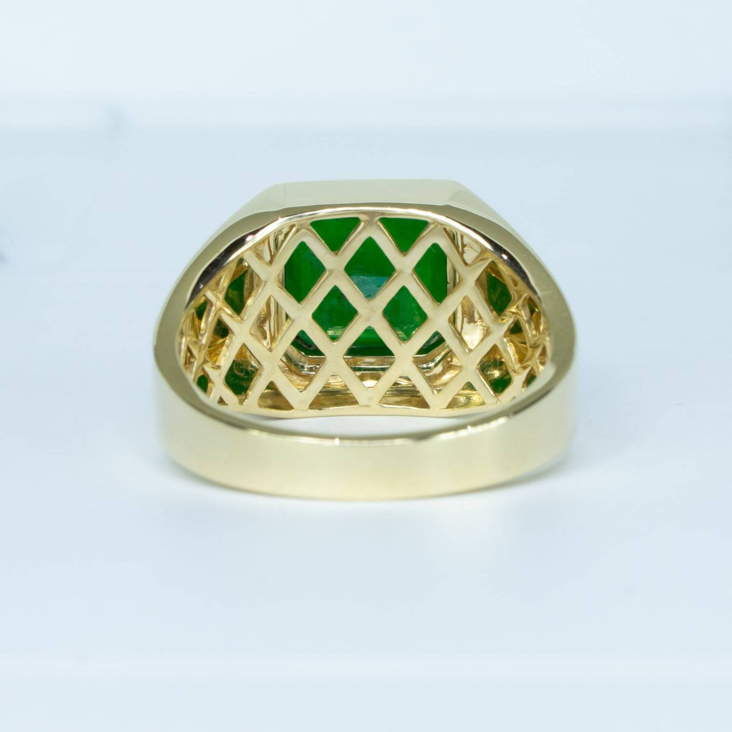 3.9ct Natural Emerald Men's Ring