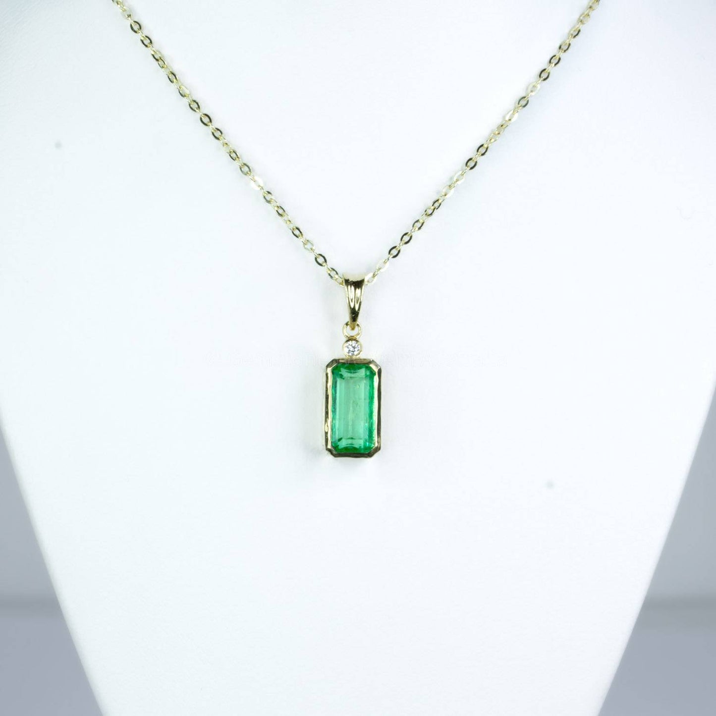 1.77ct Elongated Colombian Emerald Pendant