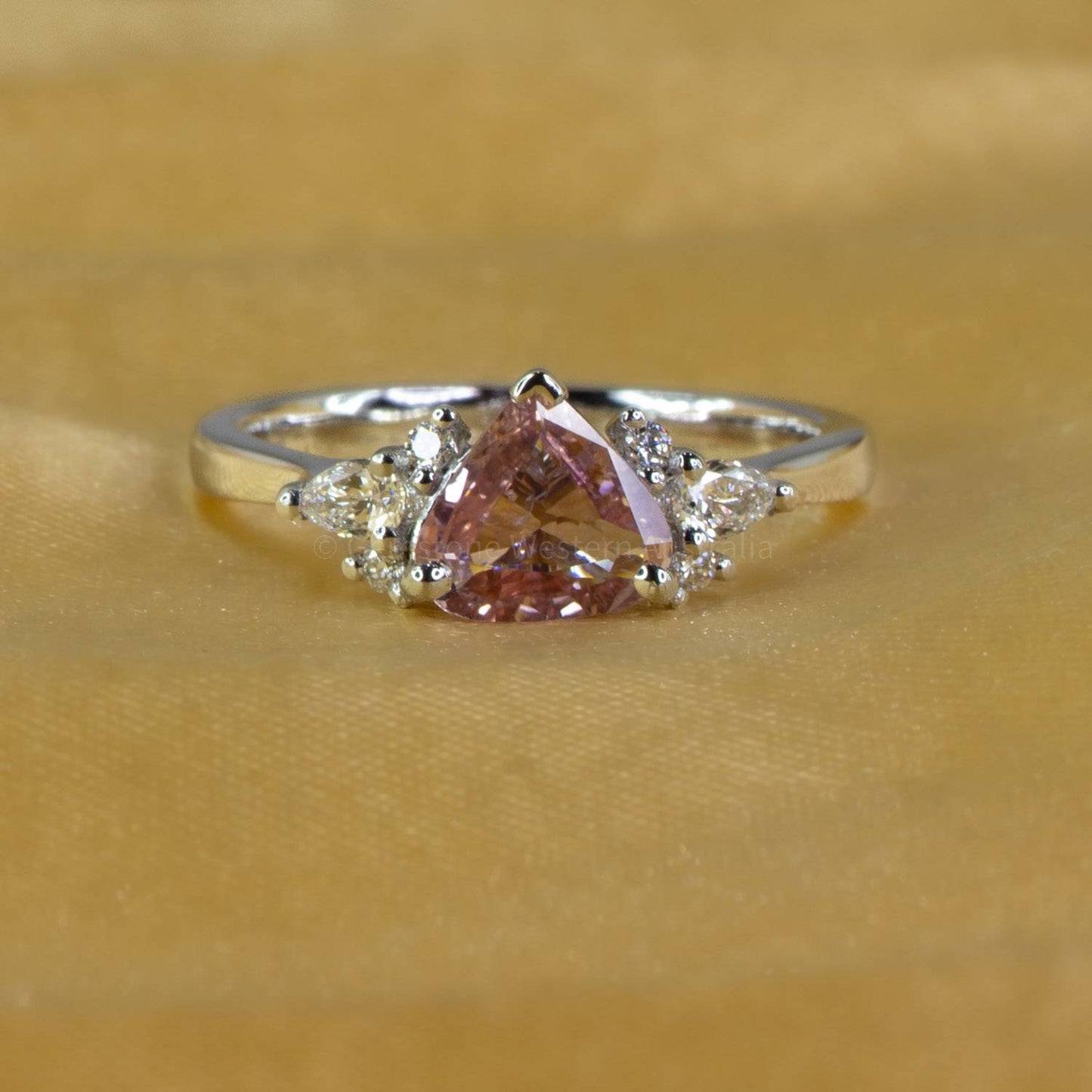 Unheated Pink Sapphire Ring | Natural sapphire and Diamonds Ring in Platinum
