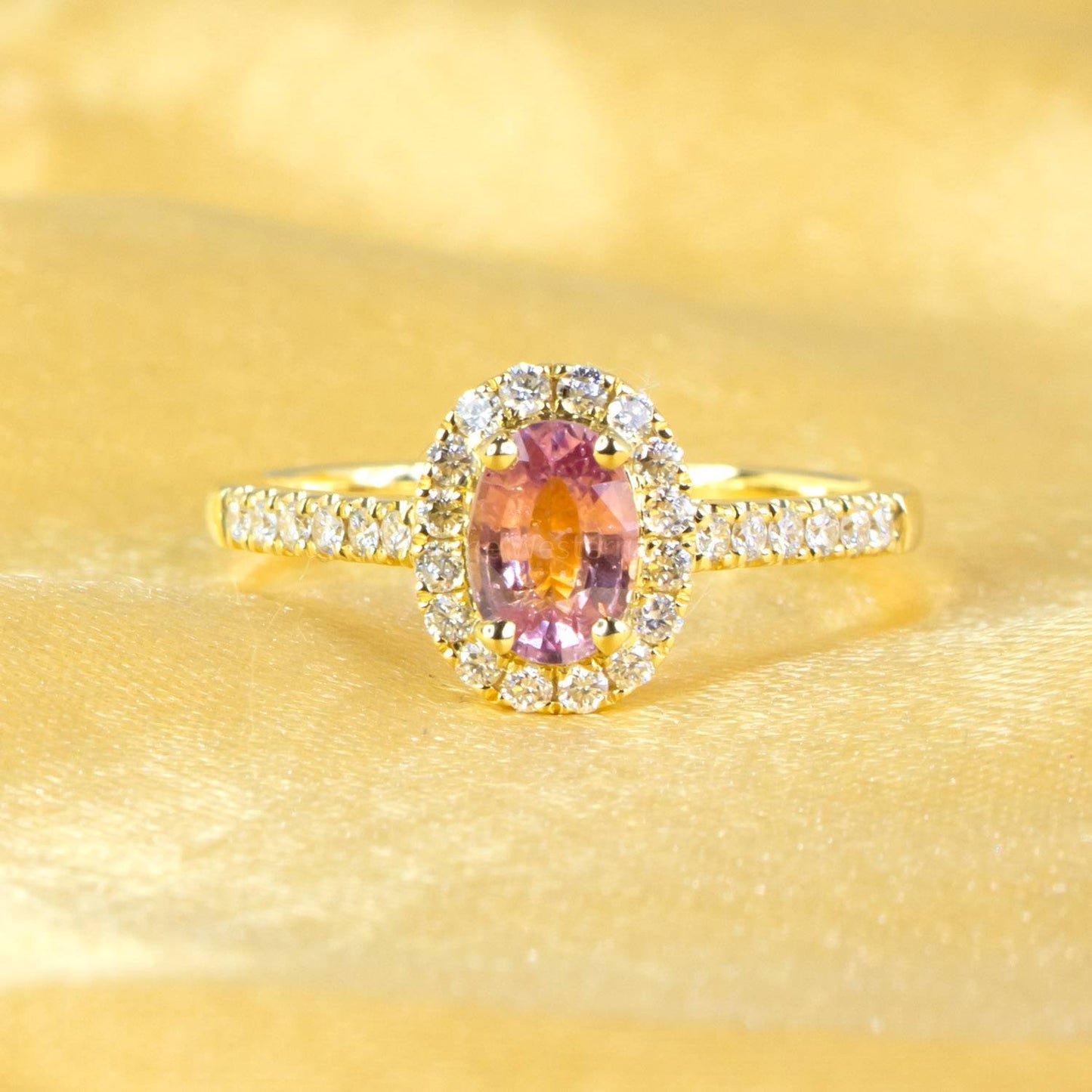 Padparadscha Sapphire Ring | Natural Ceylon Padparadscha Sapphire