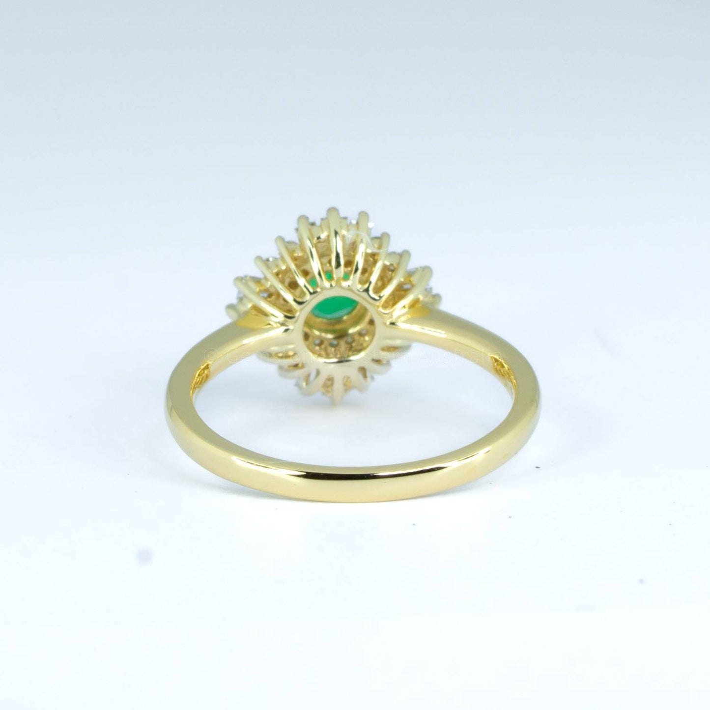 Art Deco Style Emerald Ring | Colombian Emerald Ring 18K Gold