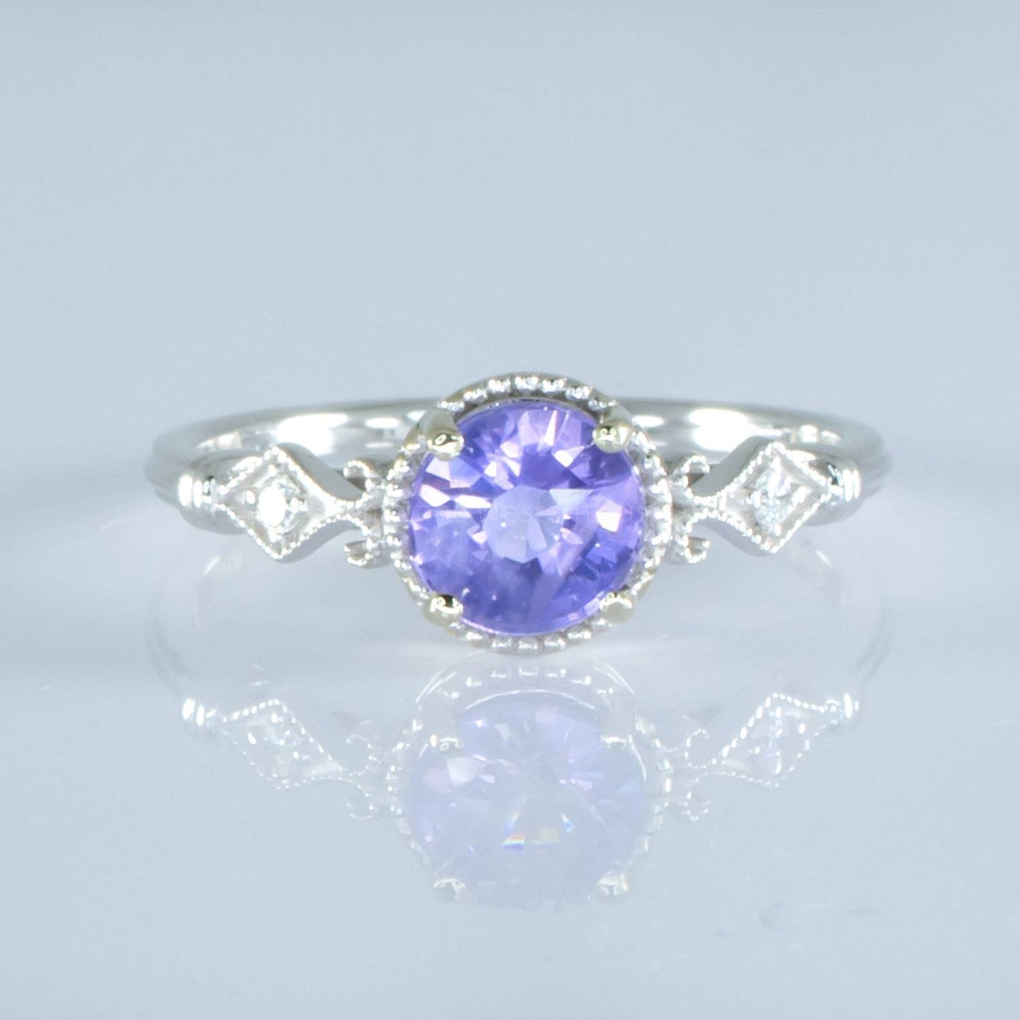 1 Carat Violet Sapphire Ring Violet Sapphire Diamond Ring