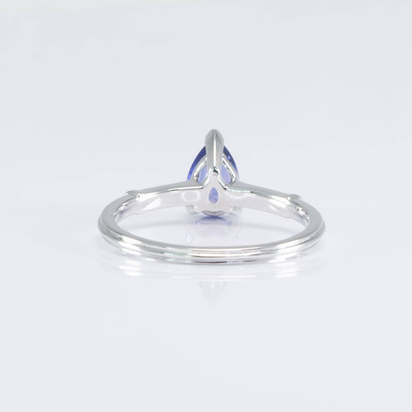Natural Purple Blue Sapphire Solitaire Ring with Accents | Sapphire Platinum Solitaire Ring