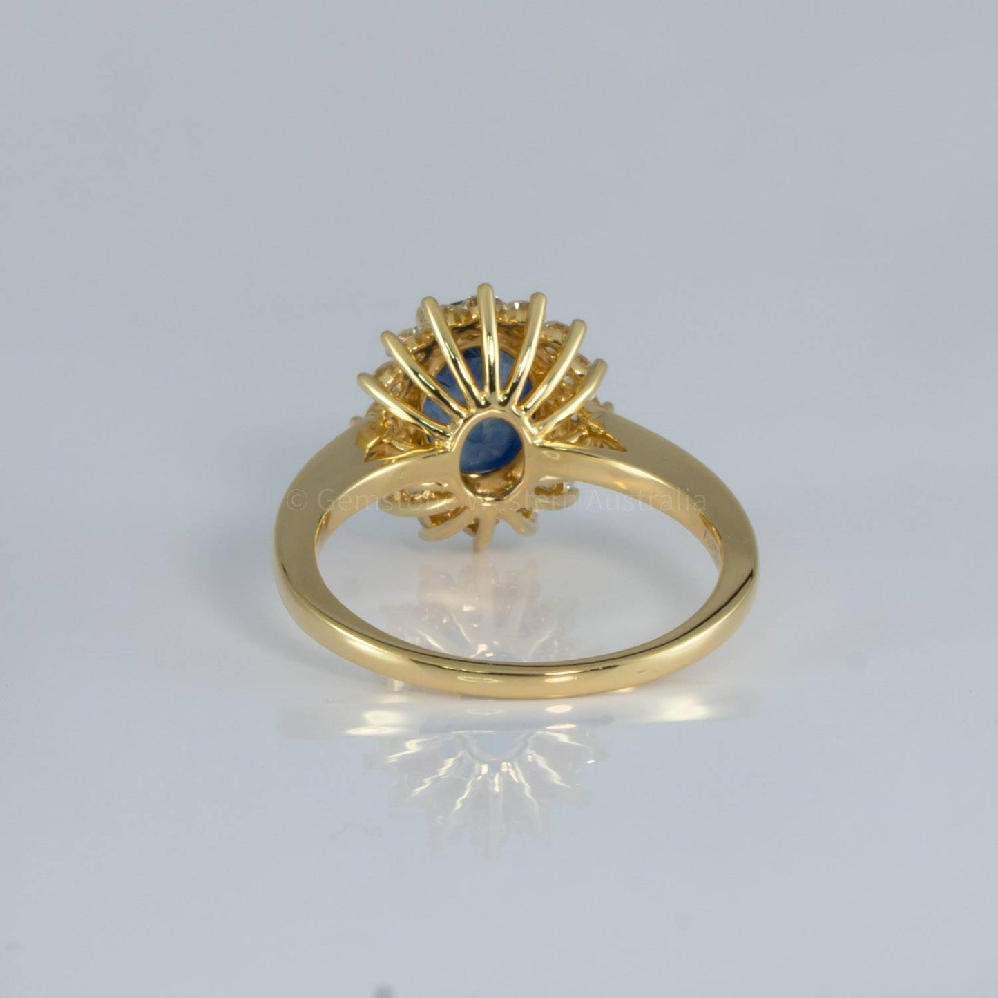 2.58CT Princess Diana Inspired Blue Sapphire Halo Ring