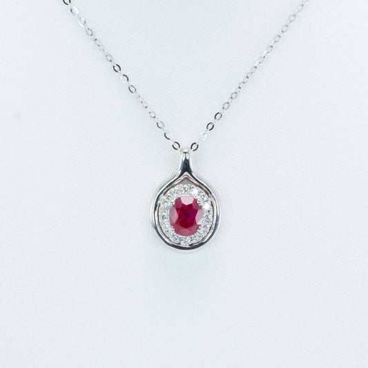 1 Carat Natural Ruby Pendant in Platinum