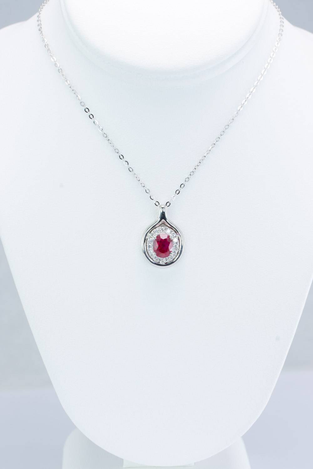 1 Carat Natural Ruby Pendant in Platinum