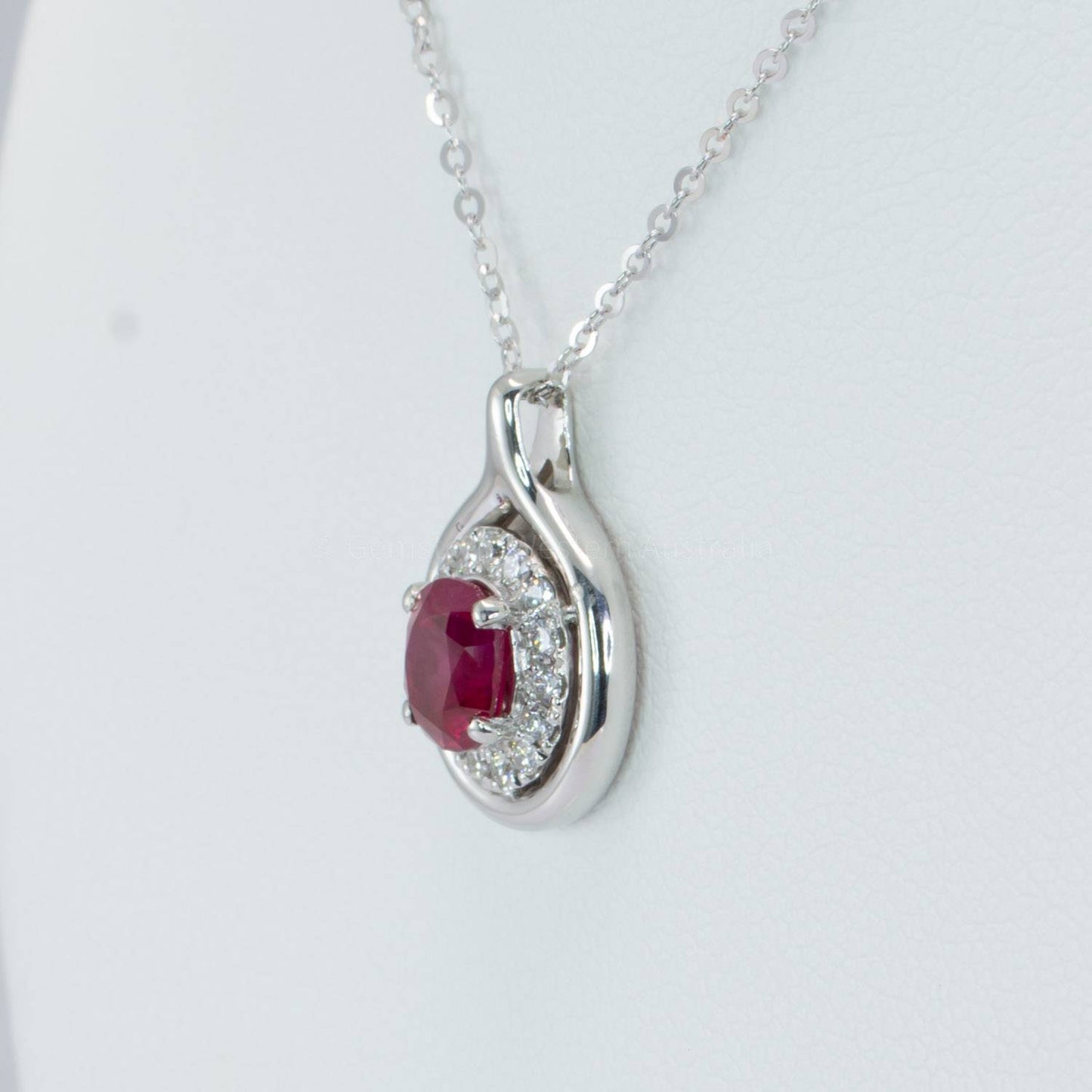 1 Carat Natural Ruby Pendant in Platinum