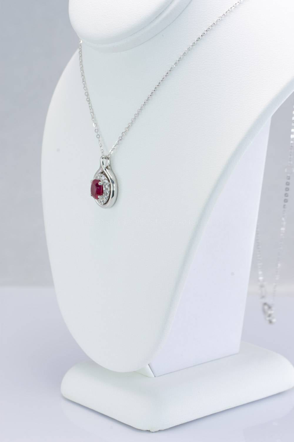 1 Carat Natural Ruby Pendant in Platinum
