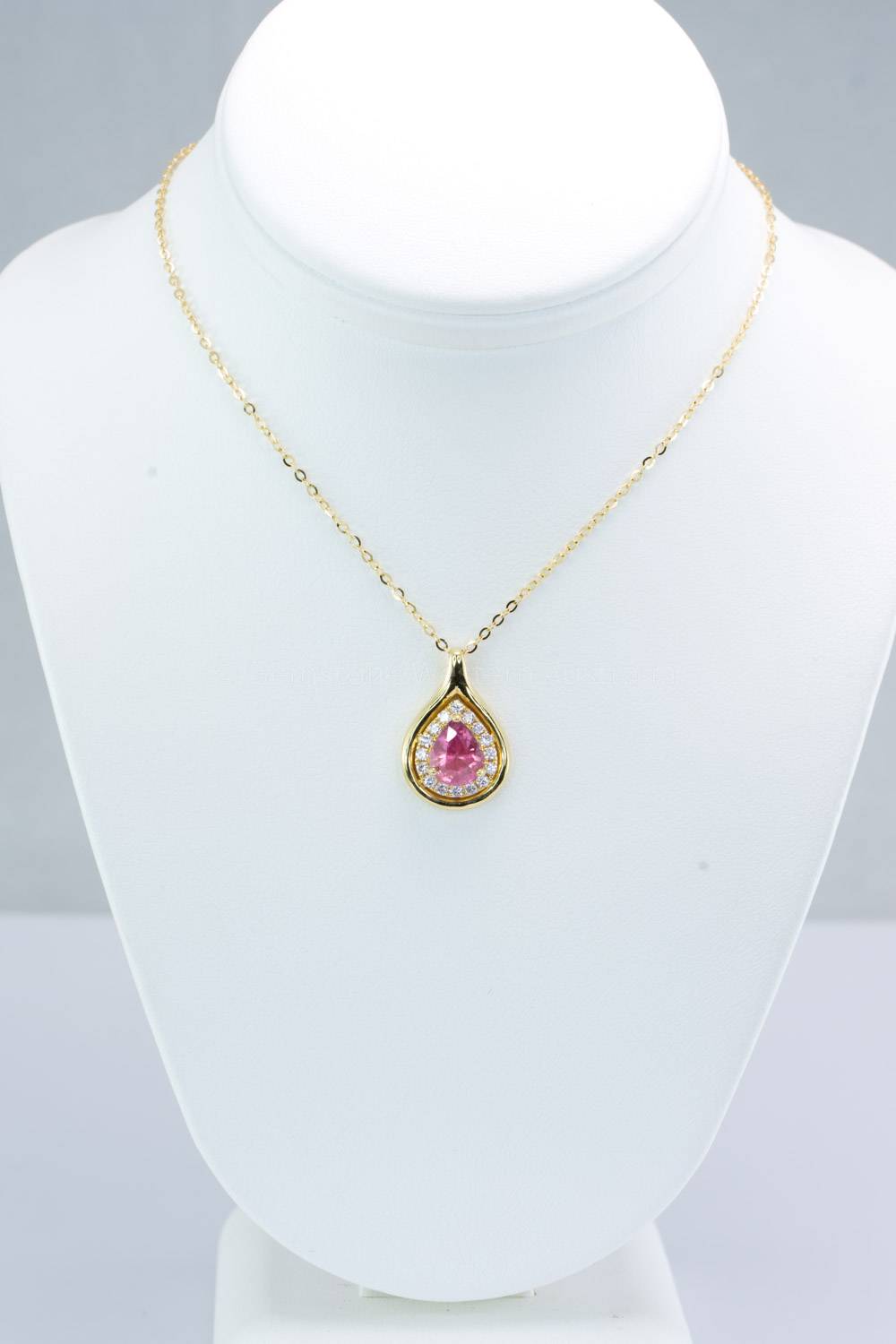 1.0 Carat Pink Sapphire and Diamonds Pendant | Natural Pink Sapphire Halo Pendant in 18K Gold