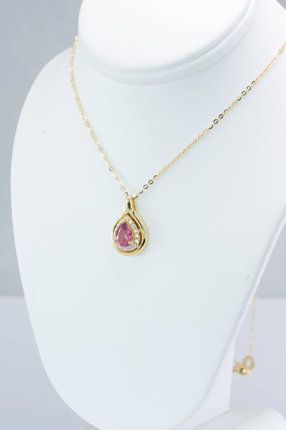 1.0 Carat Pink Sapphire and Diamonds Pendant | Natural Pink Sapphire Halo Pendant in 18K Gold