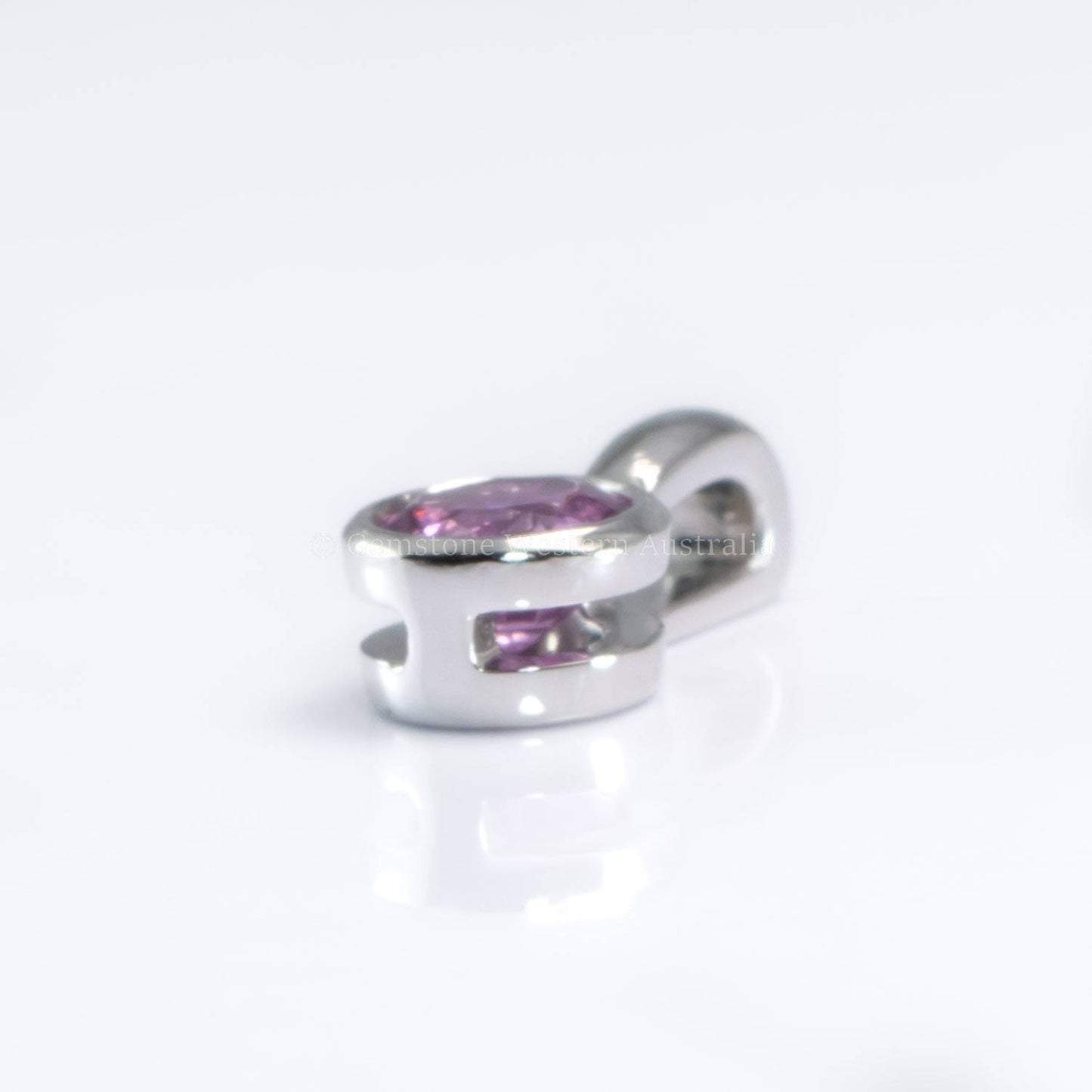 Platinum Pendant with Round Pink Sapphire | Bezel-Set Sapphire Pendant