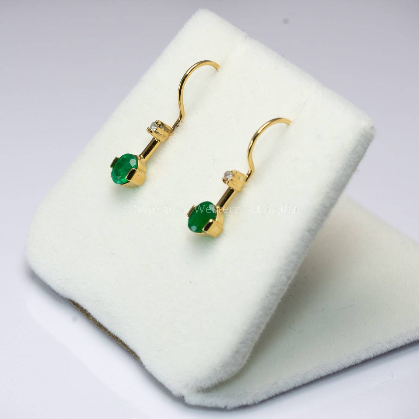 Dangling Diamond and Emerald Earrings| Colombian Emerald Earrings in 18K Gold