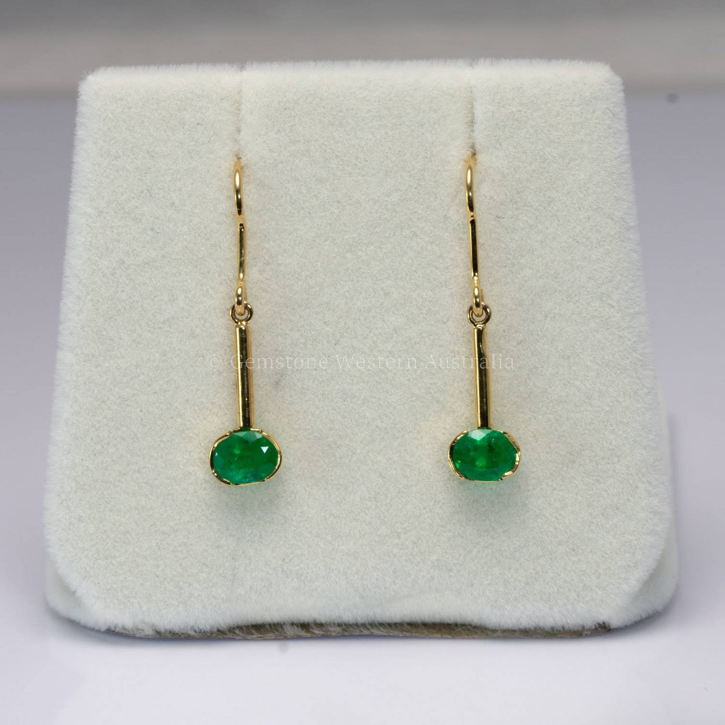Dangling Emerald Earrings| Colombian Emerald Earrings in 18K Gold