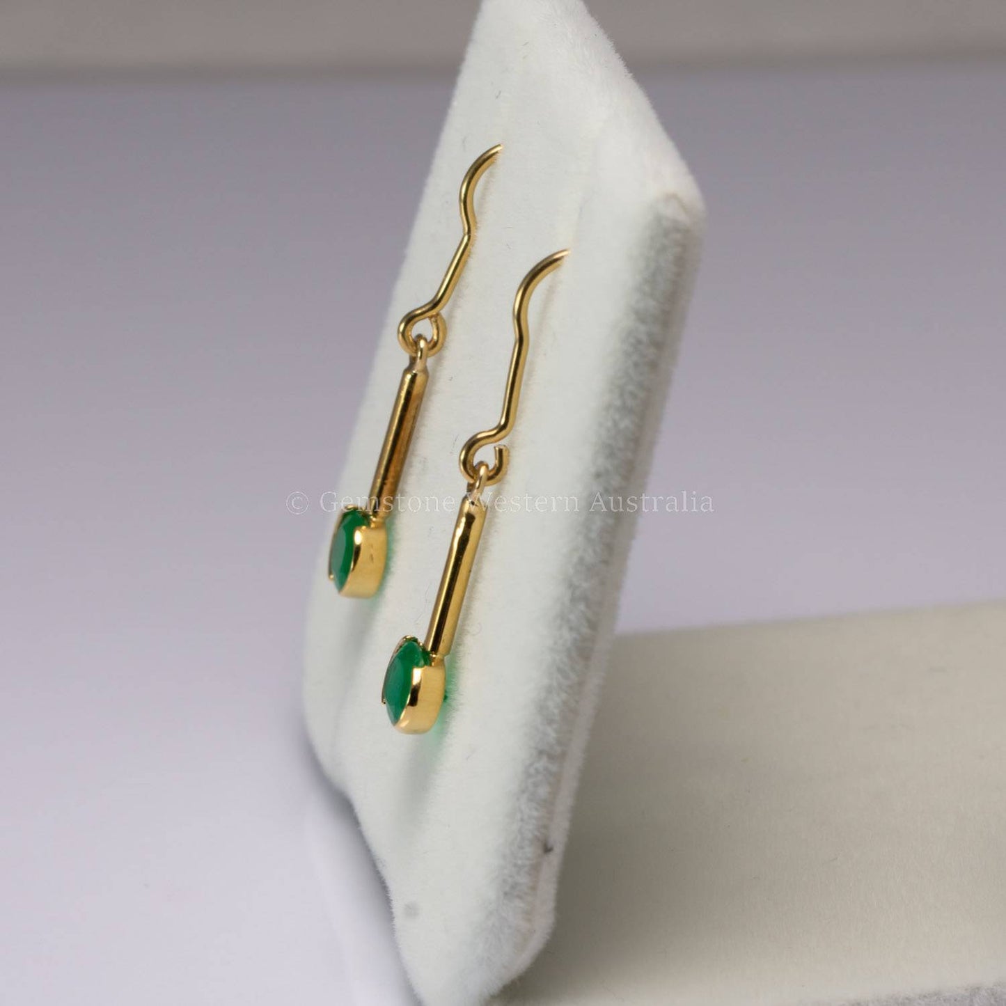 Dangling Emerald Earrings| Colombian Emerald Earrings in 18K Gold