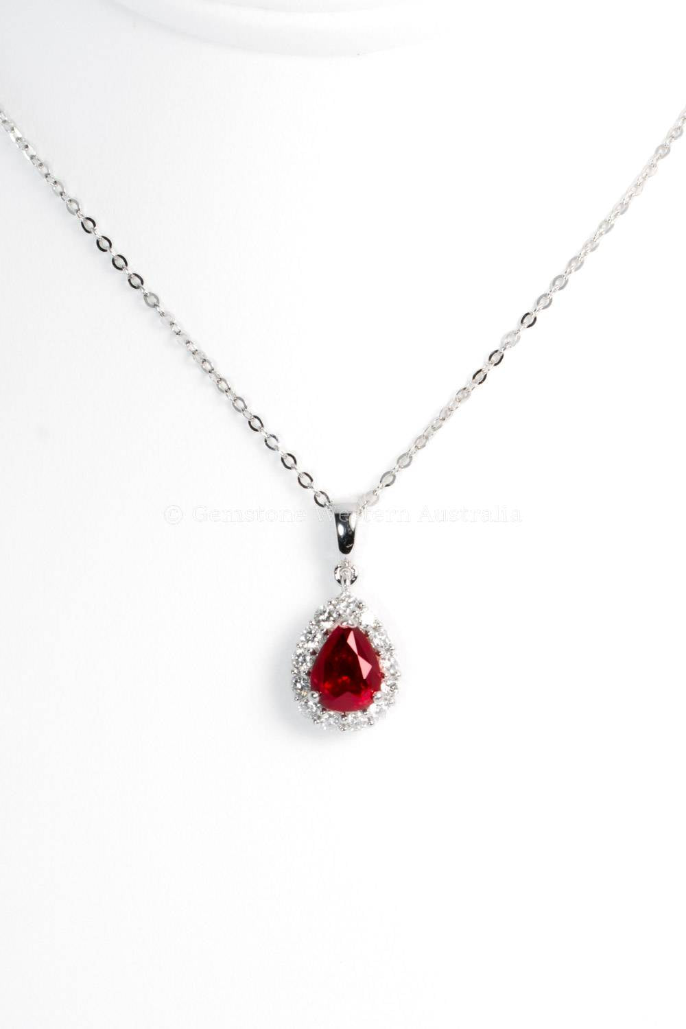 Exquisite Natural Unheated Ruby Pendant – 1.05ct Pear Shape