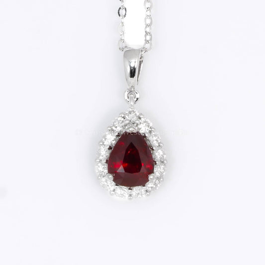Exquisite Natural Unheated Ruby Pendant – 1.05ct Pear Shape