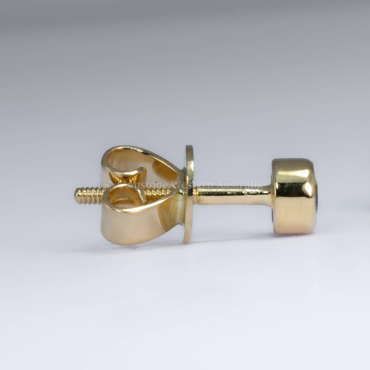 Australian Teal Sapphire Stud Earrings in 18K Yellow Gold