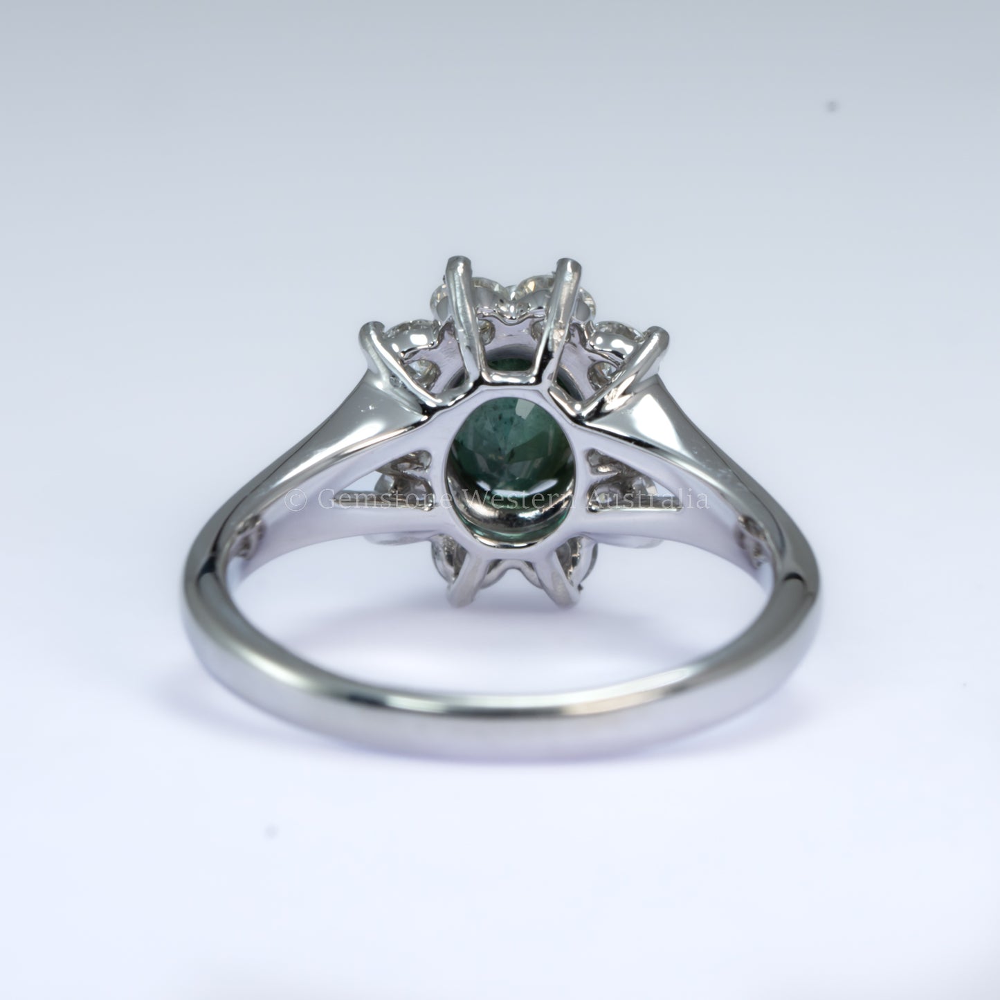 Platinum Ring with 1.98ct Oval Alexandrite & Diamond Halo - VVS Clarity